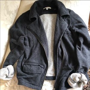 Cabin cotton moto jacket. Soft, dark denim -look.